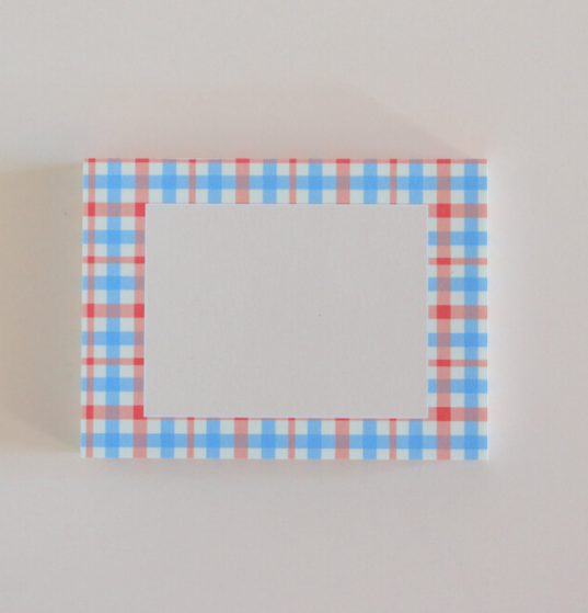 |Malgrecela| Vintage Red & Blue Check Memopad