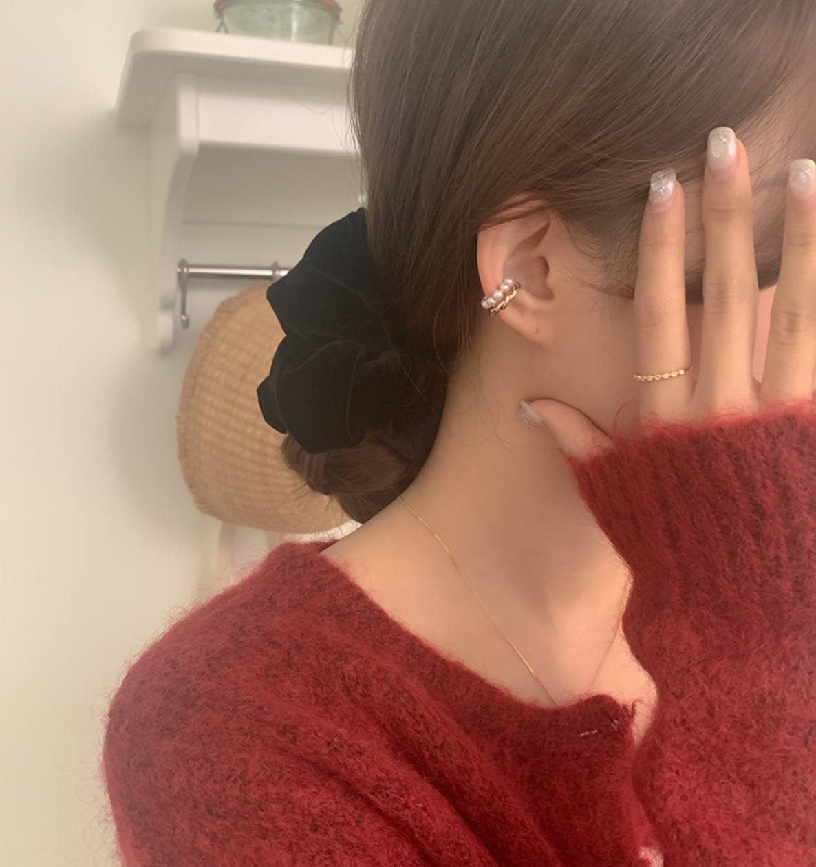 |moat| Twist Pearl Earcuff