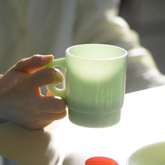 |UNS| Basic Milk Glass Mug (Mint) 250ml