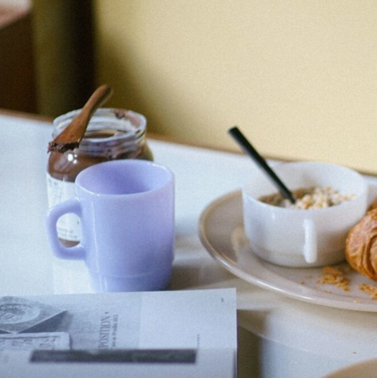 |UNS| Basic Milk Glass Mug (Lilac) 250ml