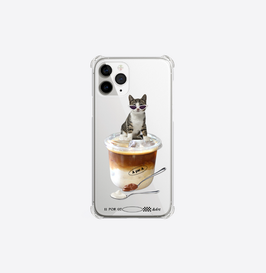 |A per A| Cat Star Ice Flat White Jelly Hard Case