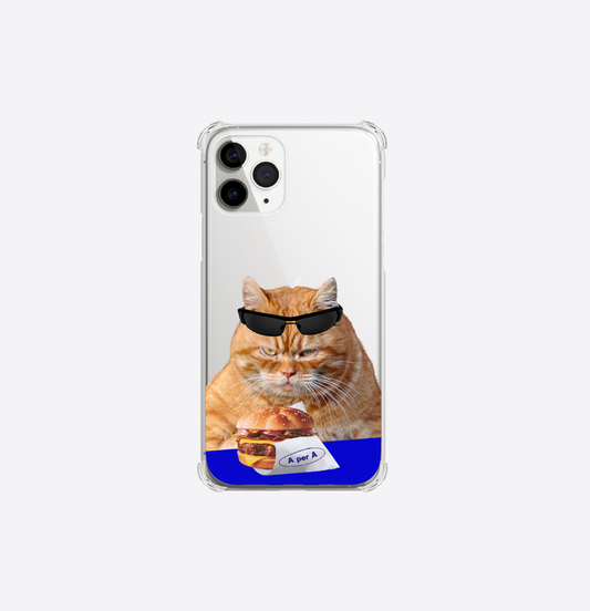 |A per A| Gluttony Cat and Hamburger Jelly Hard Case