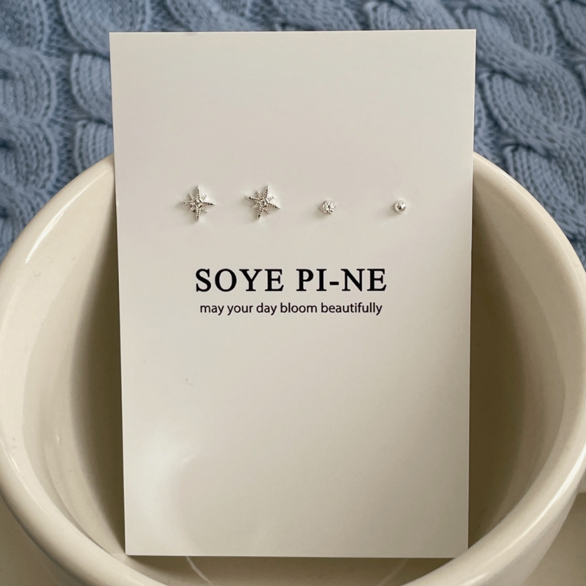 |SOYE PI-NE| Sparkling Cubic Earrings Set