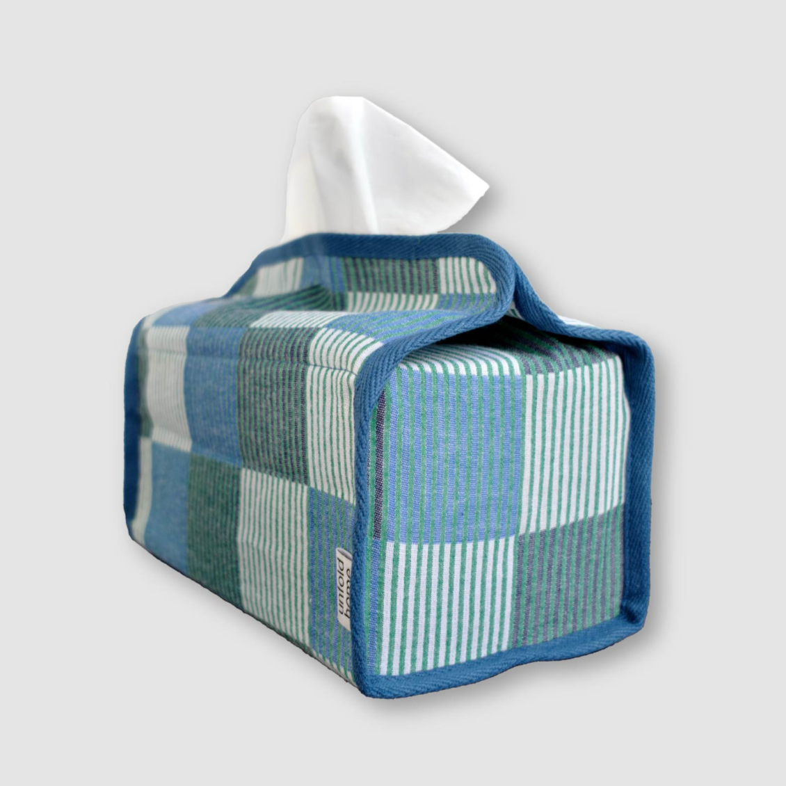 |unfold| Patchwork Tissue Cover (blue)