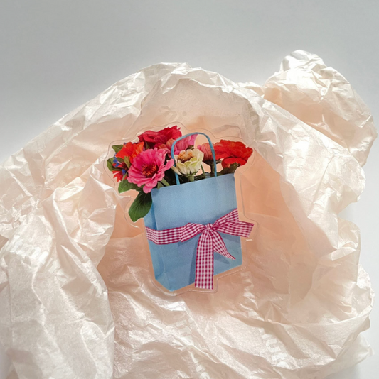 |TML| BLUE FLOWER BASKET Grip Tok