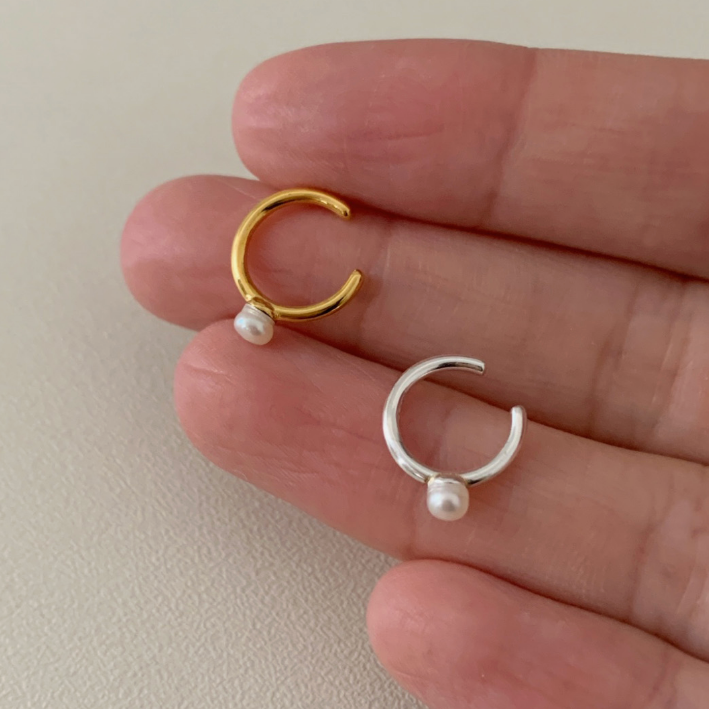 |SOYE PI-NE| Pearl Plain Ear Cuff (Silver925)