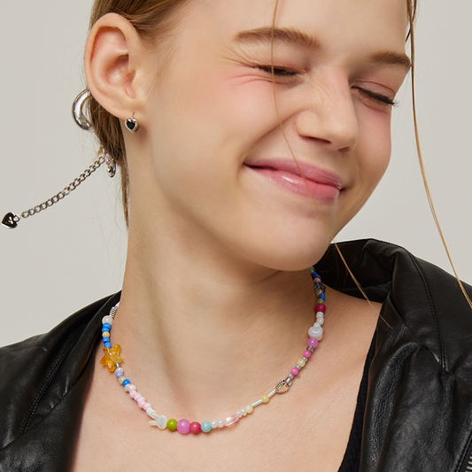 |VVV| Mini Rabbit Star Mix Beads Necklace