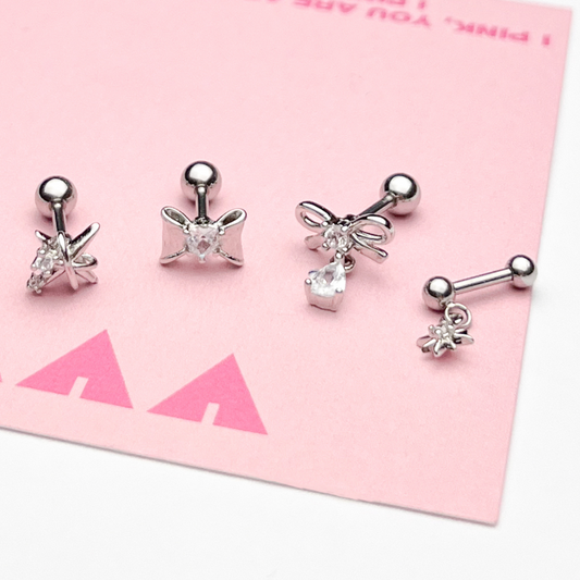 |VVV| |SET| Cubic Ribbon Drop Piercing