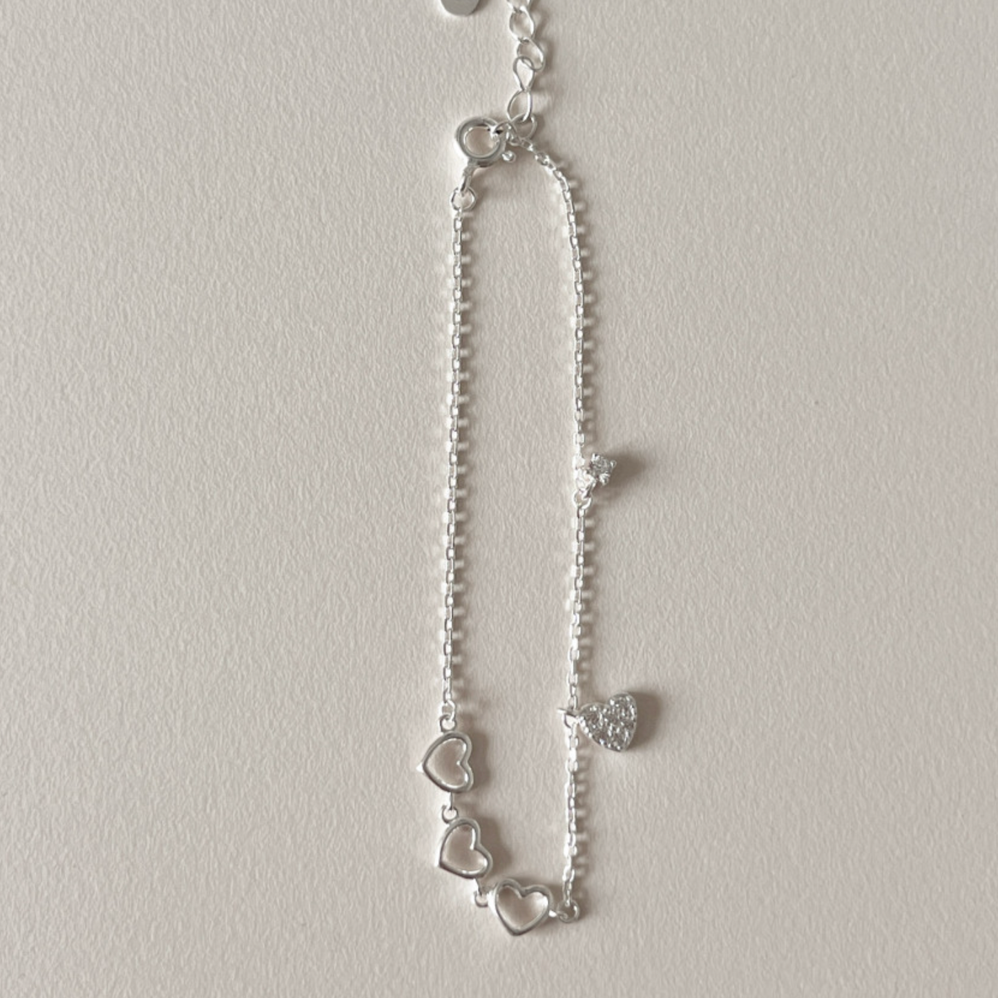 |aube n berry| 925 Silver Shy Heart Layered Point Bracelet