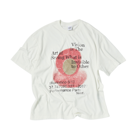 |TRAVEL| VISION ART PIGMENT OVER FIT TEE CREAM