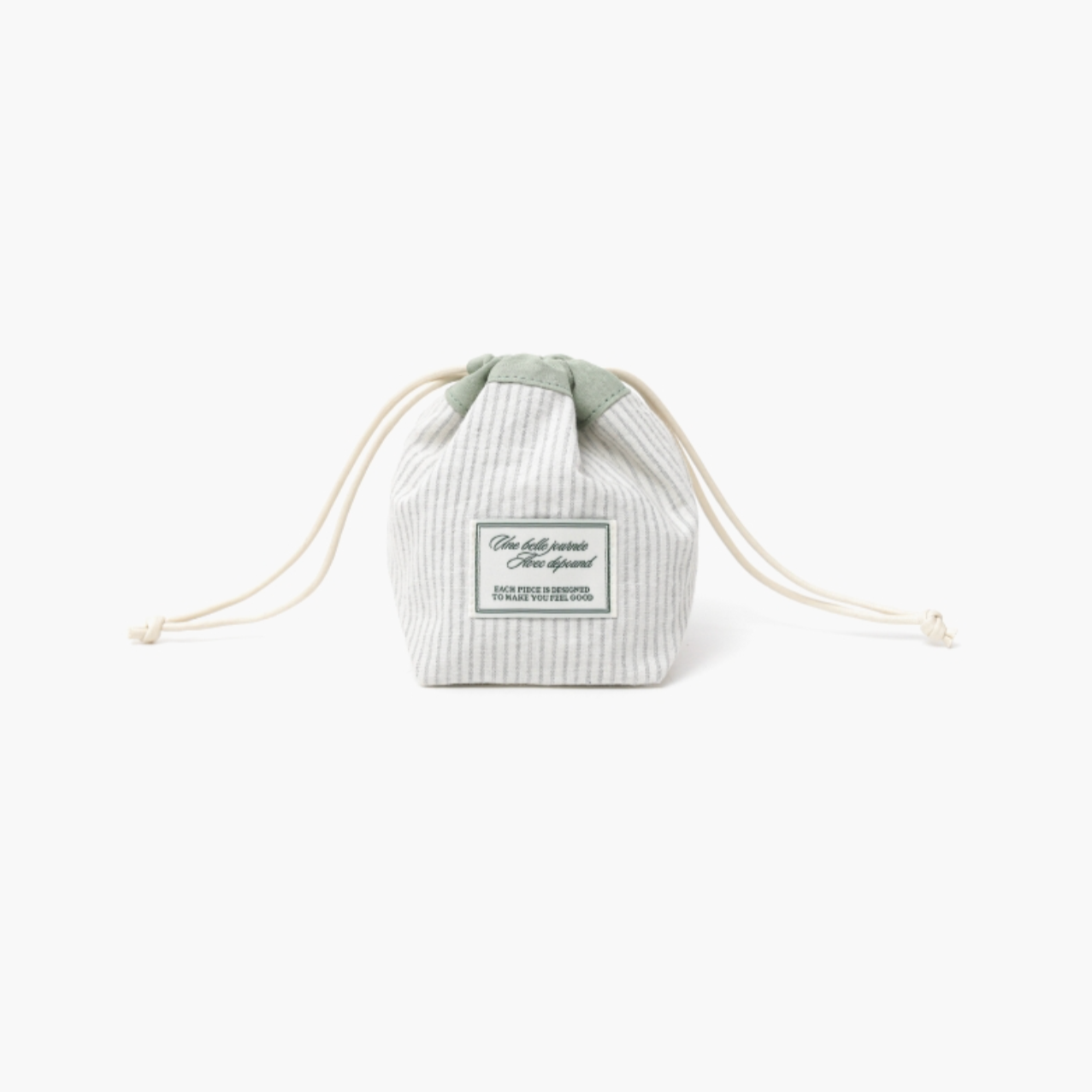 |depound| Stripe Drawstring Pouch (Mint)