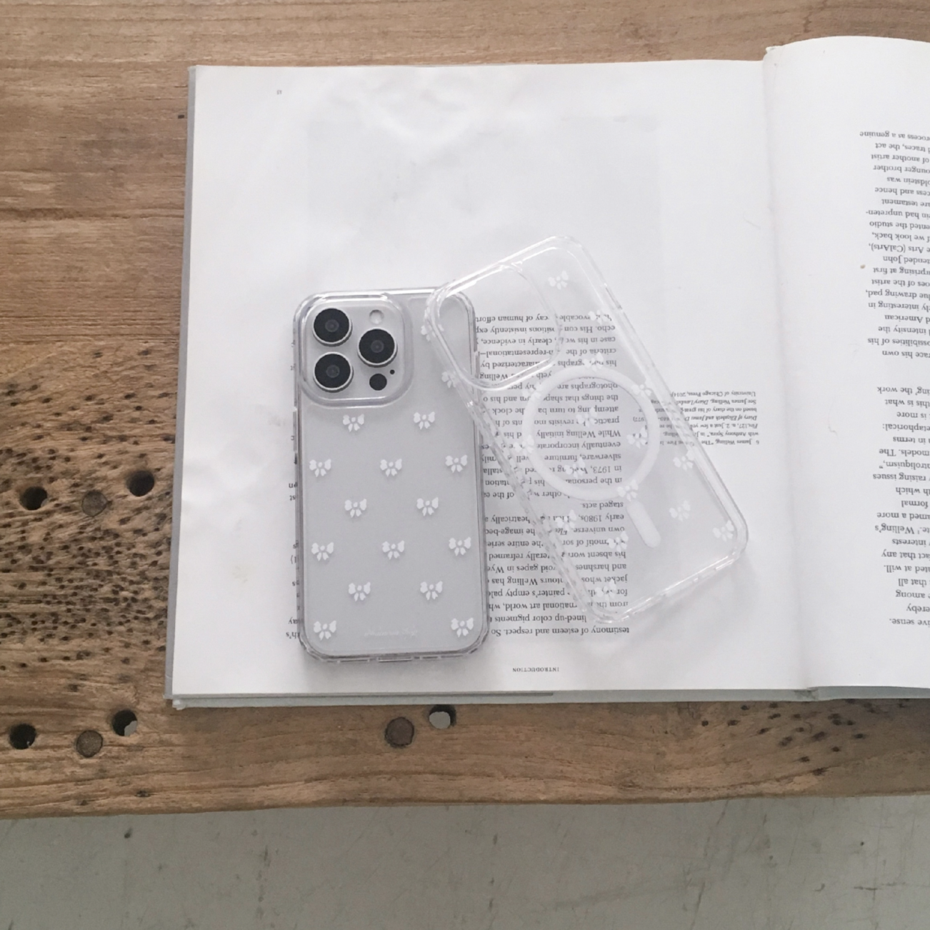 |whatiwon| Clear Ribbon Phone Case (Jelly Hard / MagSafe)