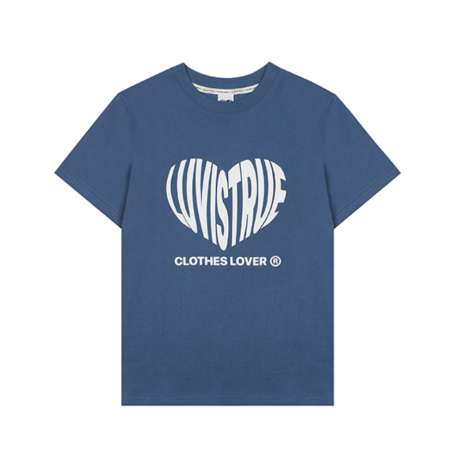 |LUVISTRUE| SU HEART LOGO TEE (BLUE)