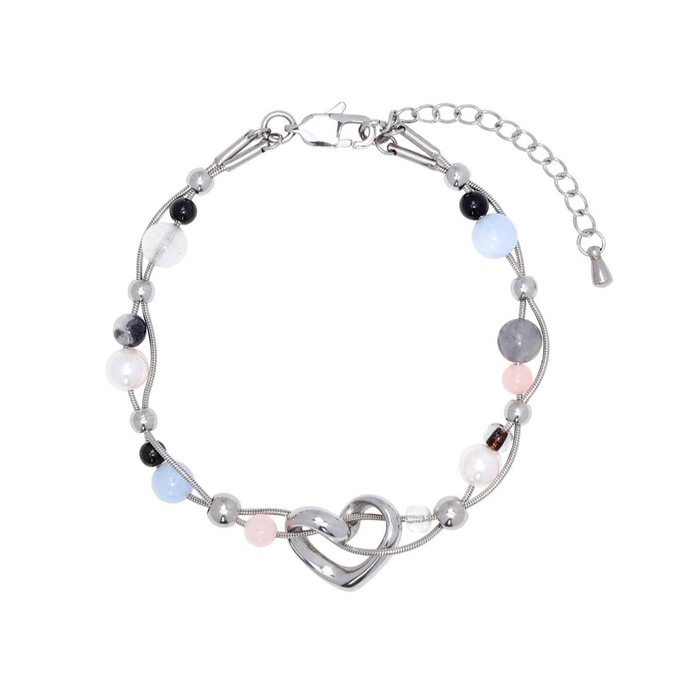 |STEELEDITION| Wave Heart Scallop Gemstone Bracelet