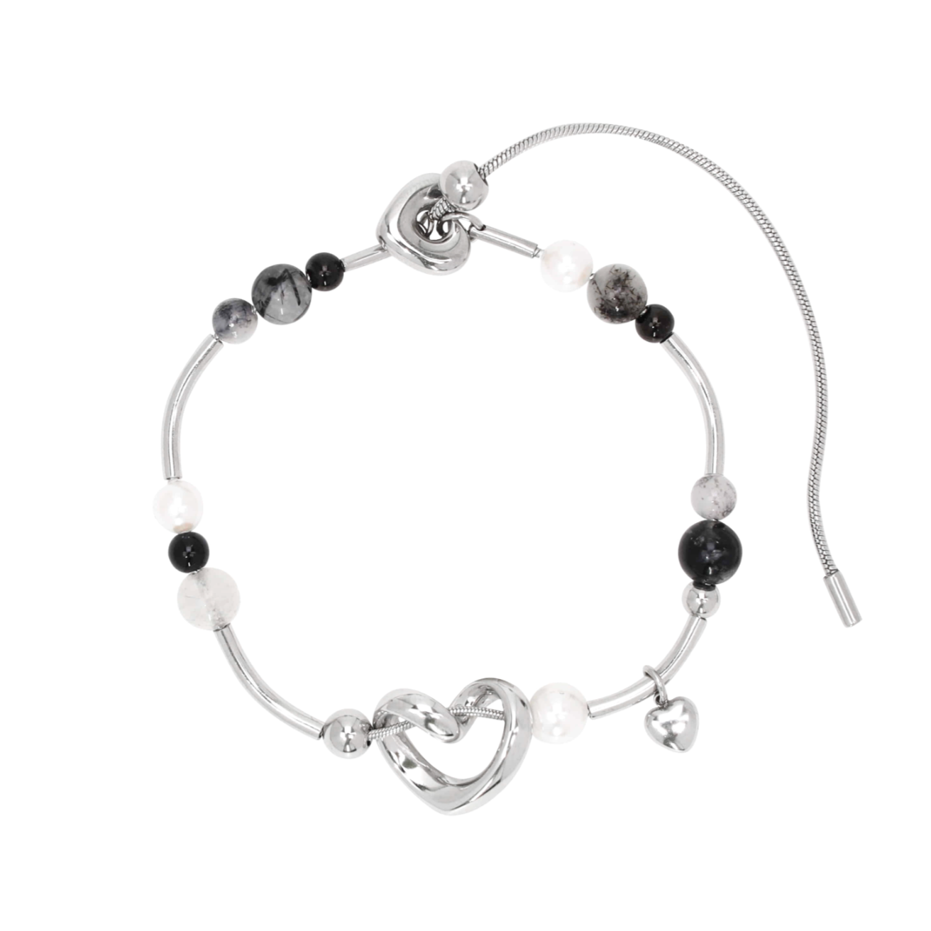 |STEELEDITION| Wave Heart Pipe Gemstone Bracelet