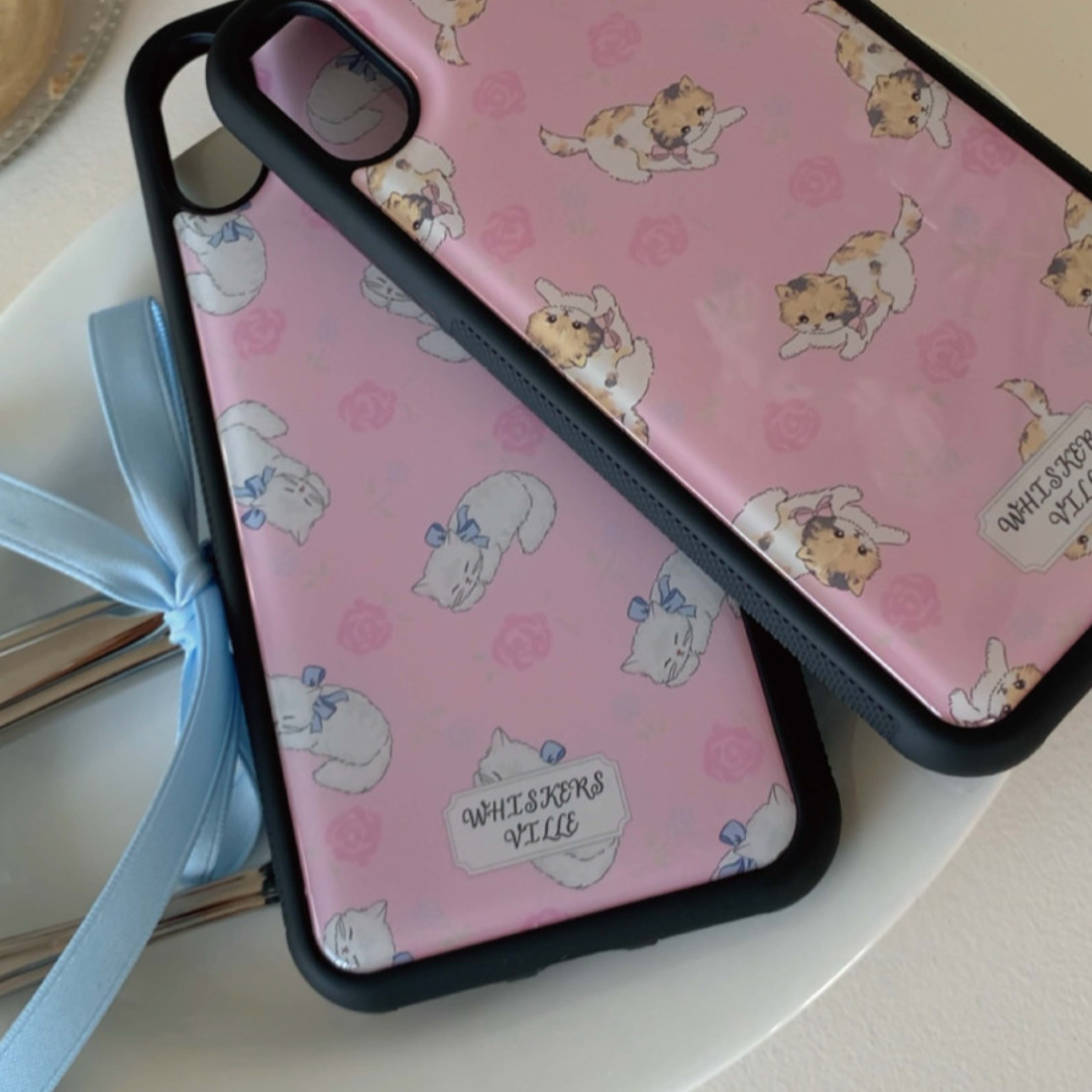 |whiskersville| Rose Cat Epoxy Phone Case (Persian Cat)