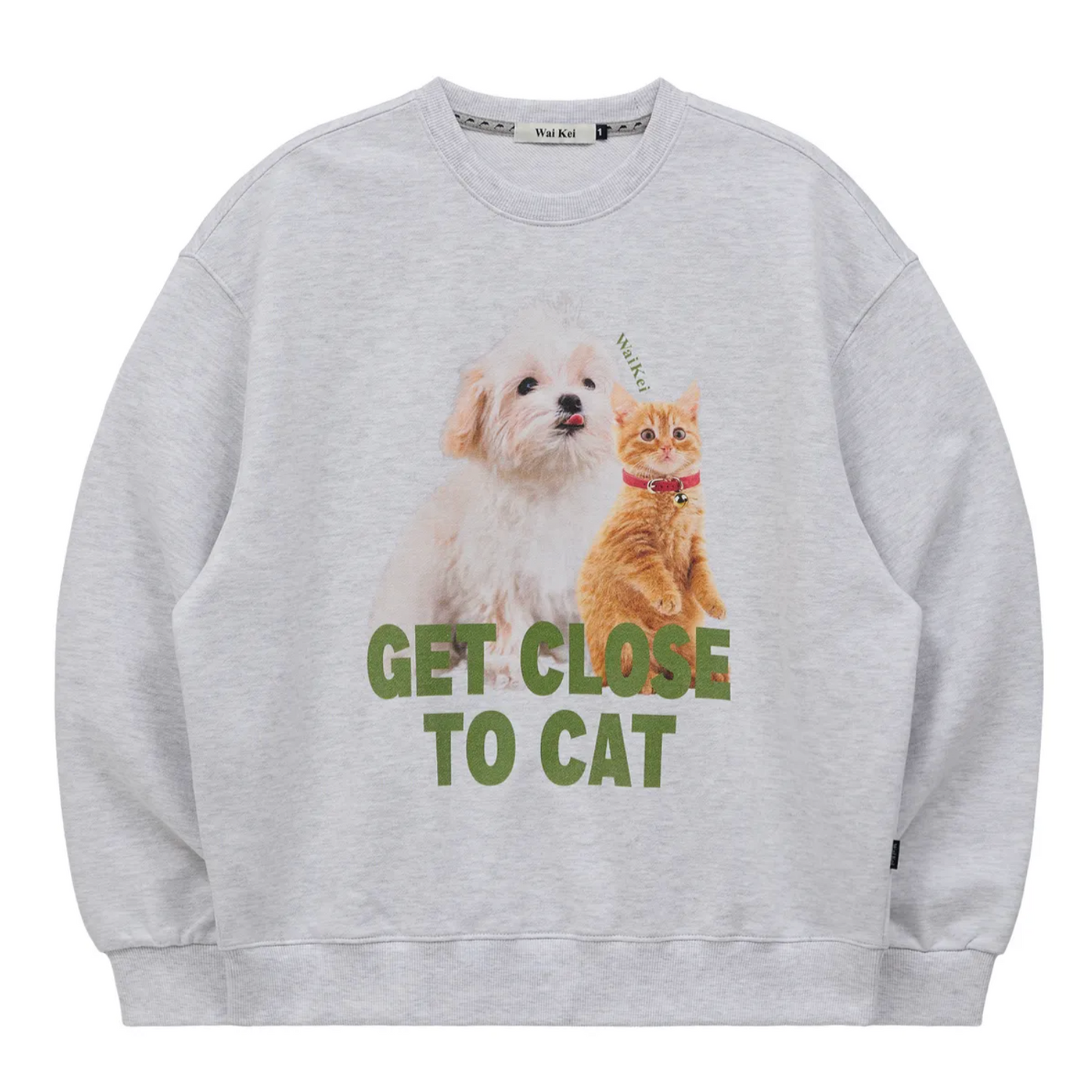|Wai Kei| Maltese and Cheesecat Sweatshirt Melange White