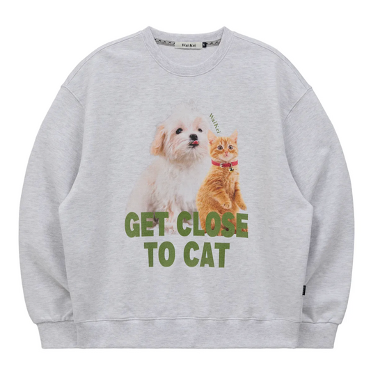 |Wai Kei| Maltese and Cheesecat Sweatshirt Melange White
