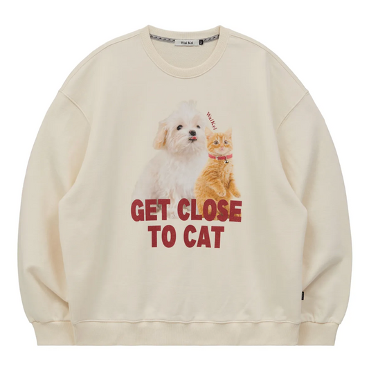 |Wai Kei| Maltese and Cheesecat Sweatshirt Ivory