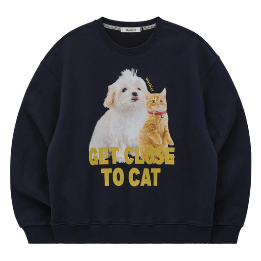 |Wai Kei| Maltese and Cheesecat Sweatshirt Navy