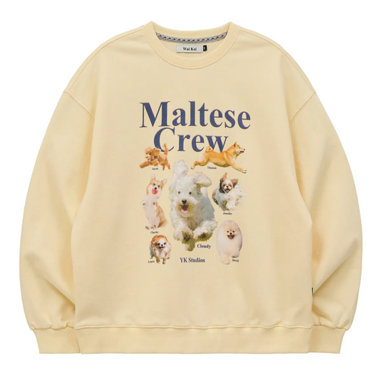 |Wai Kei| Maltese Crew Sweatshirt Light Yellow