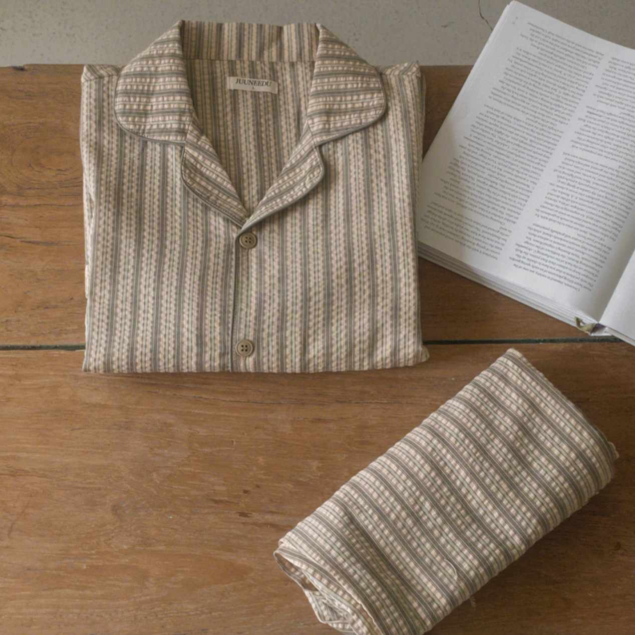 |Juuneedu| Jeu Rusk Stripe Pajamas Set