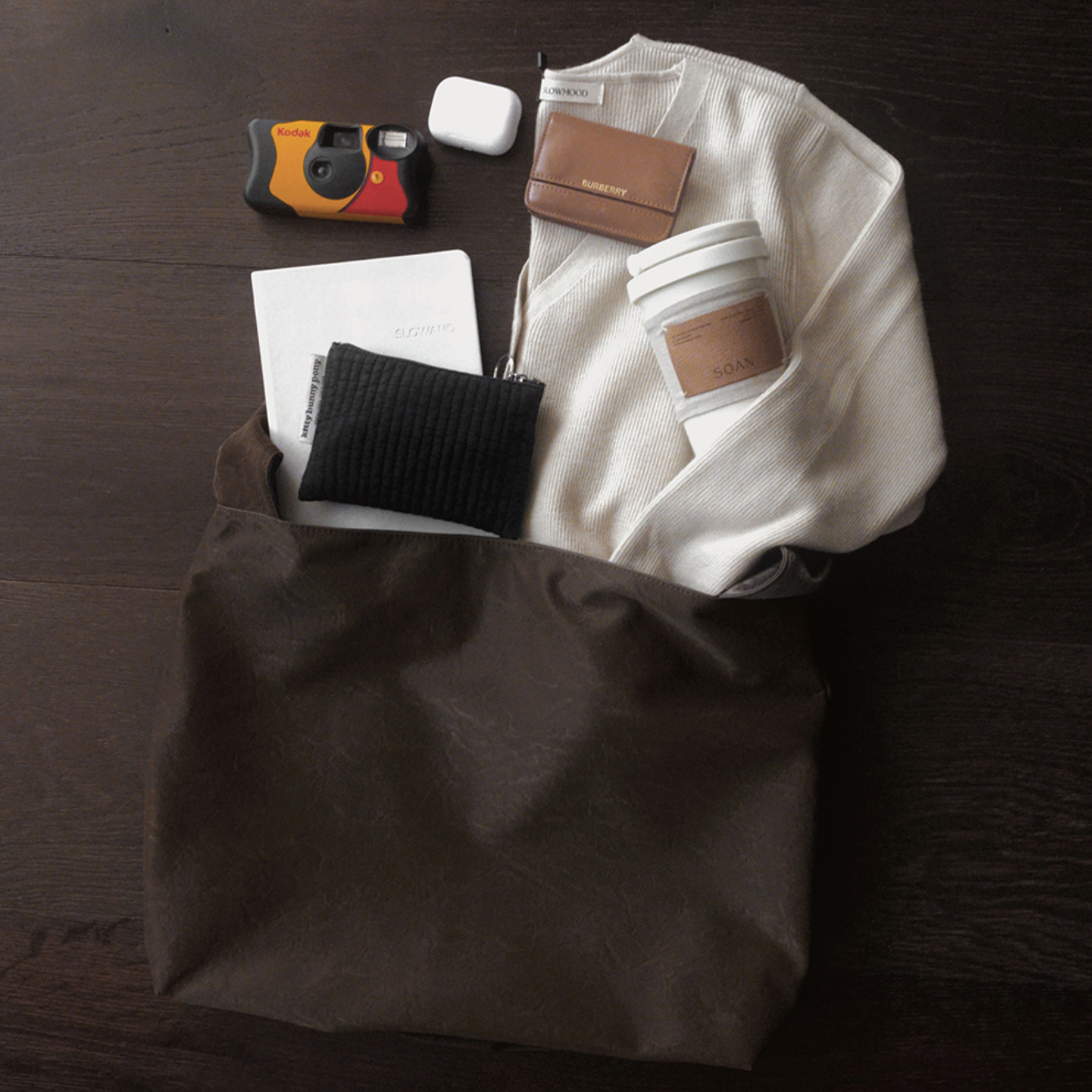 |SLOWAND| # LENTO Cracker Leather Shoulder Bag