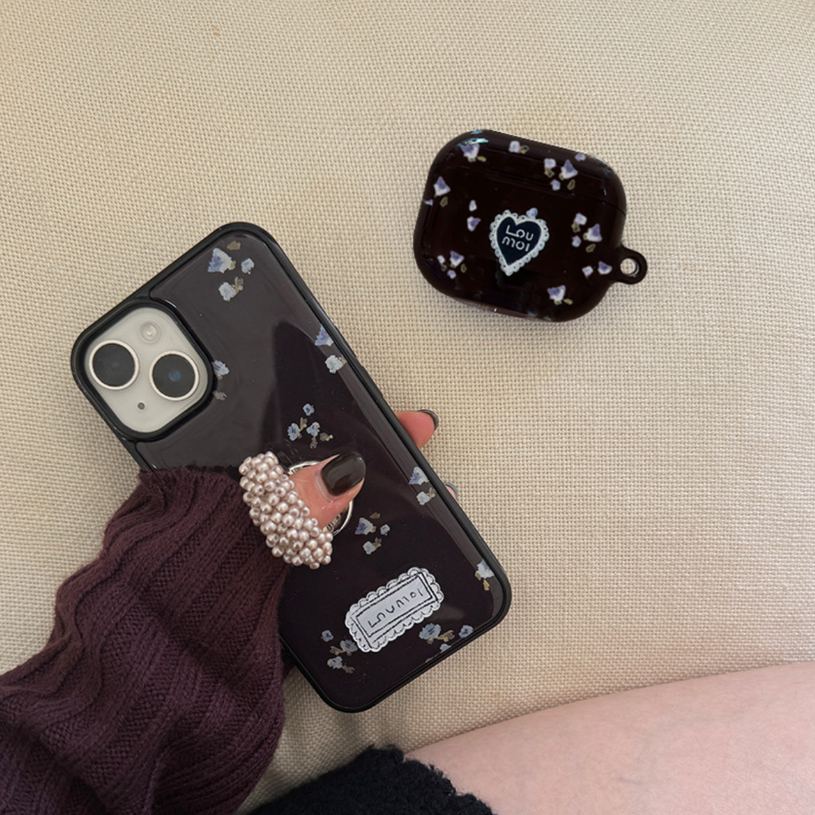 |loumoi| Lovely Pansy Airpods Case