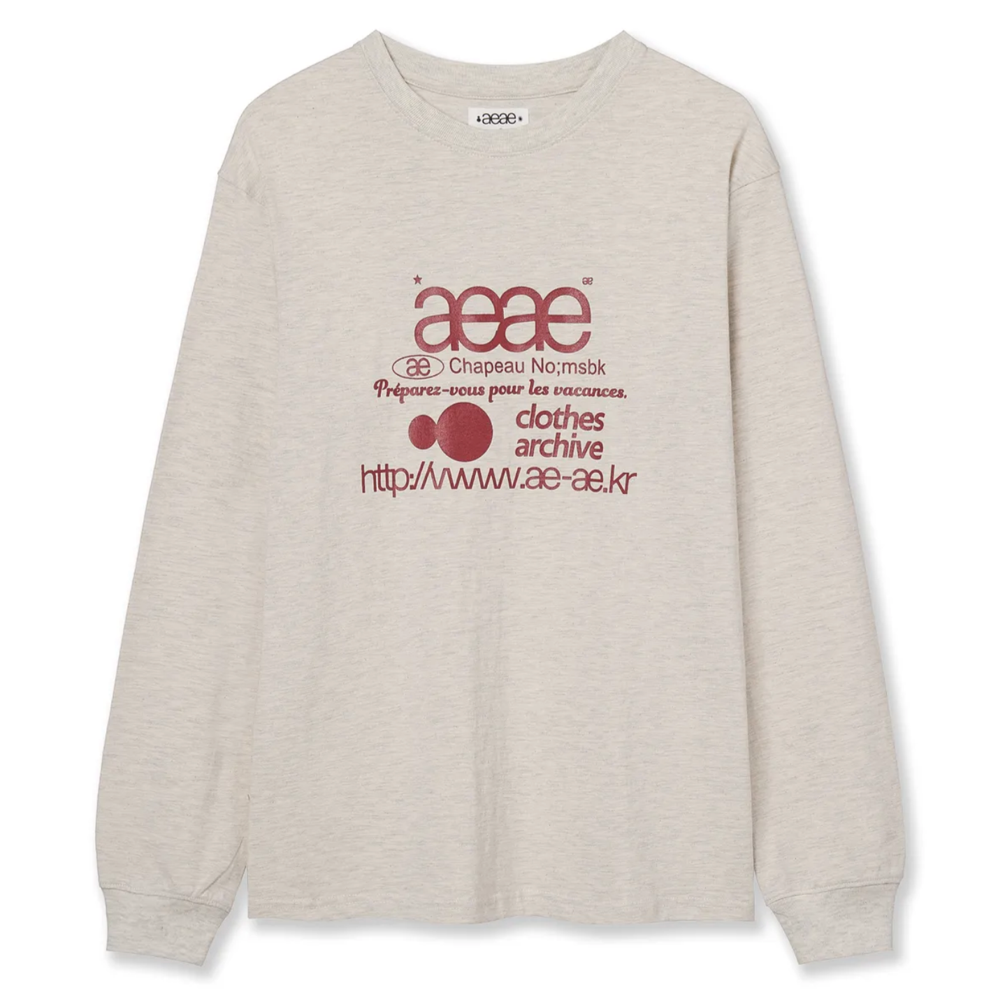 |aeae| WEB LOGO L/S |OATMEAL|