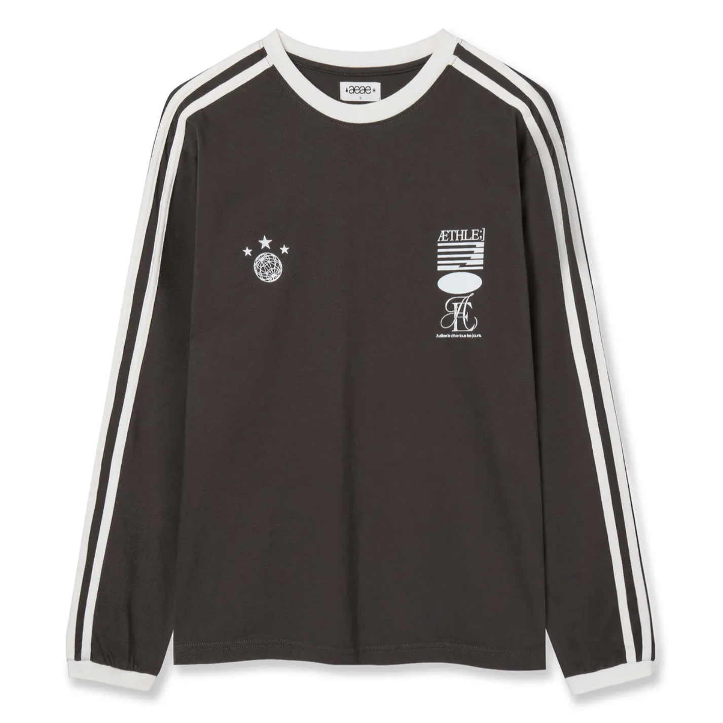 |aeae| ATHLETE STRIPE L/S |CHARCOAL|