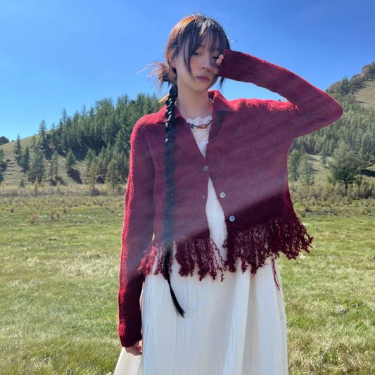 |9.HOPE| Dia wool tassel CD (Deep Red)