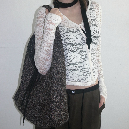 |VOOR| Jeanne Knit Shoulder Bag Black