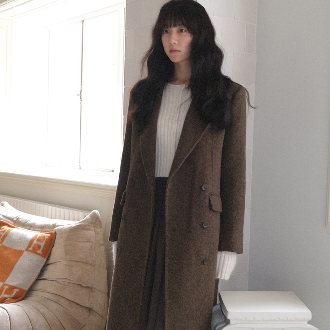 |WITHBLOOM| PREFRITT : Bournemouth Merino Wool Handmade Coat Brown