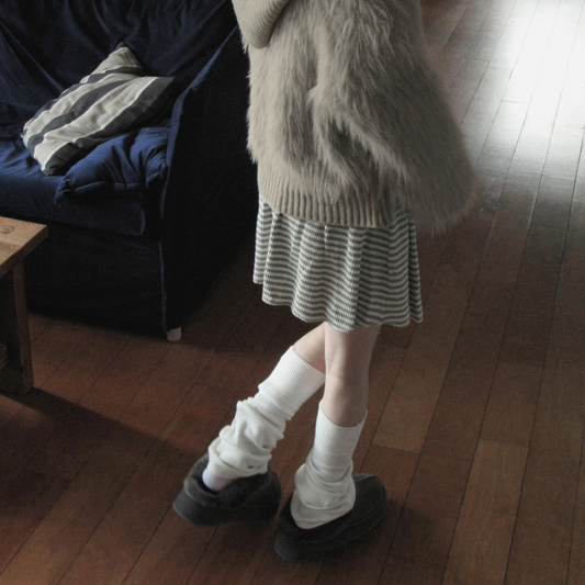 |Unbutty| Bubble Stripe Flared Skirt