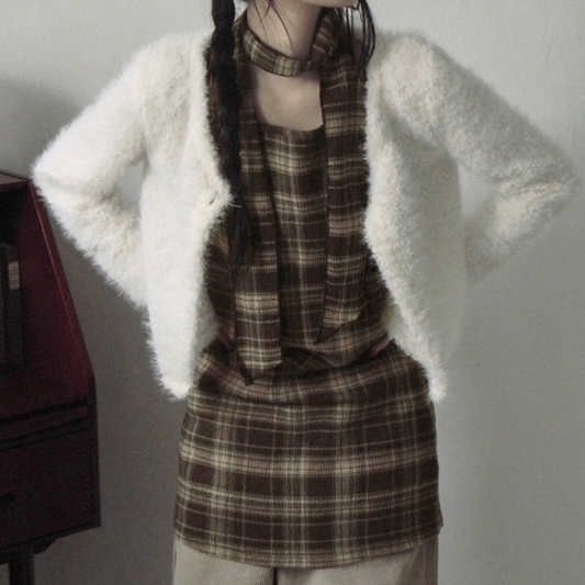 |Unbutty| Heart Checkered Sleeveless OPS