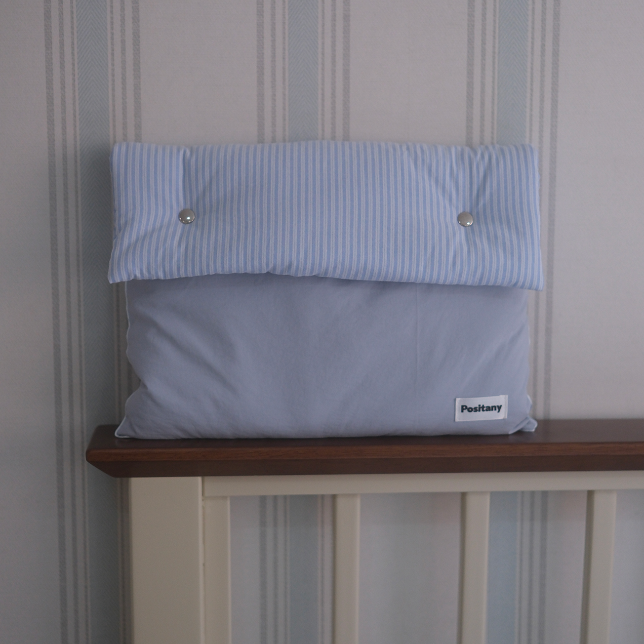 |Positany| Button Pouch (Blue Stripe)