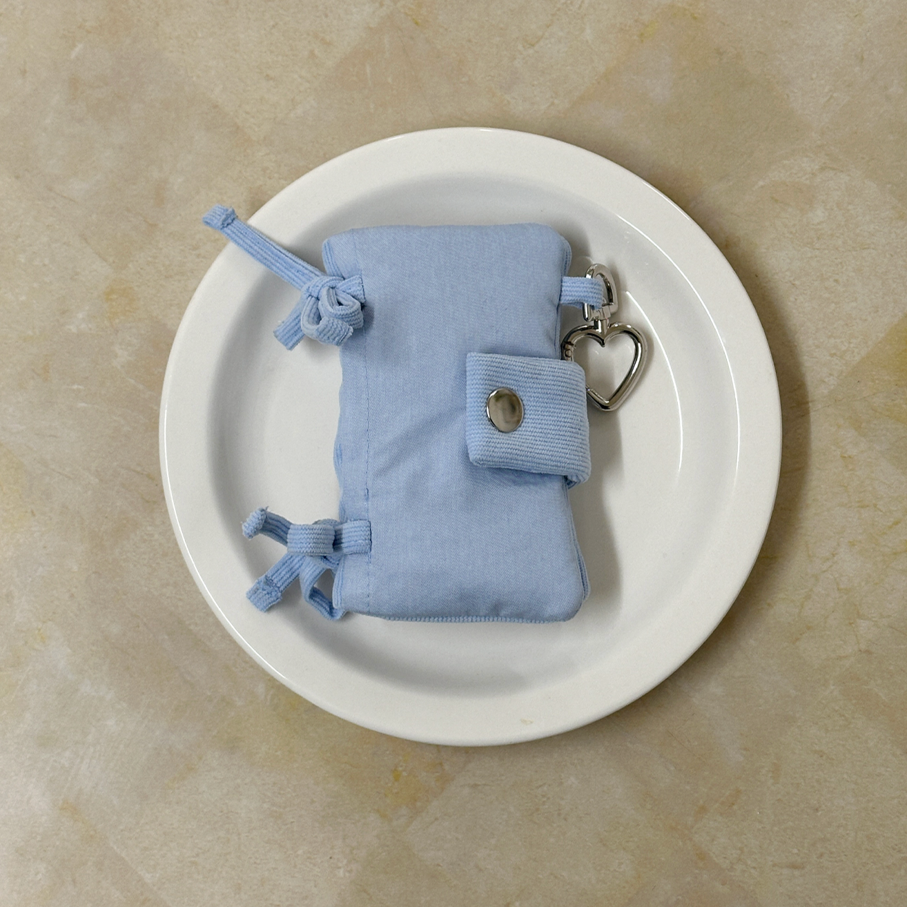 |Positany| Snug Ribbon Card Wallet (Sky Blue)