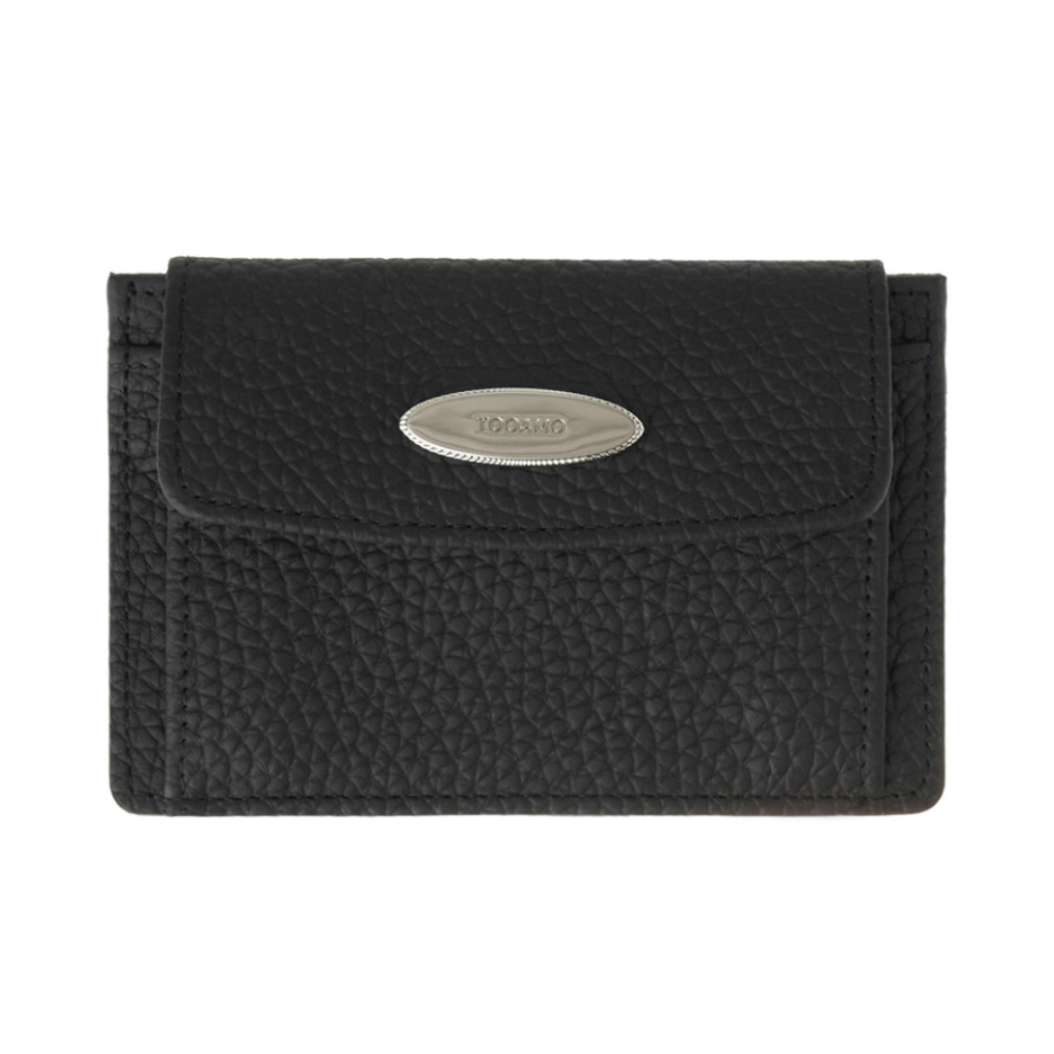 |TOOAMO| Knock Knock Pocket Card Wallet Black (Cowhide)