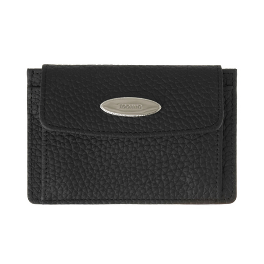 |TOOAMO| Knock Knock Pocket Card Wallet Black (Cowhide)