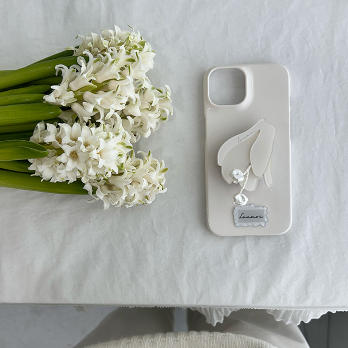 |loumoi| Leaf Series : Ivory Blossom Hard Case