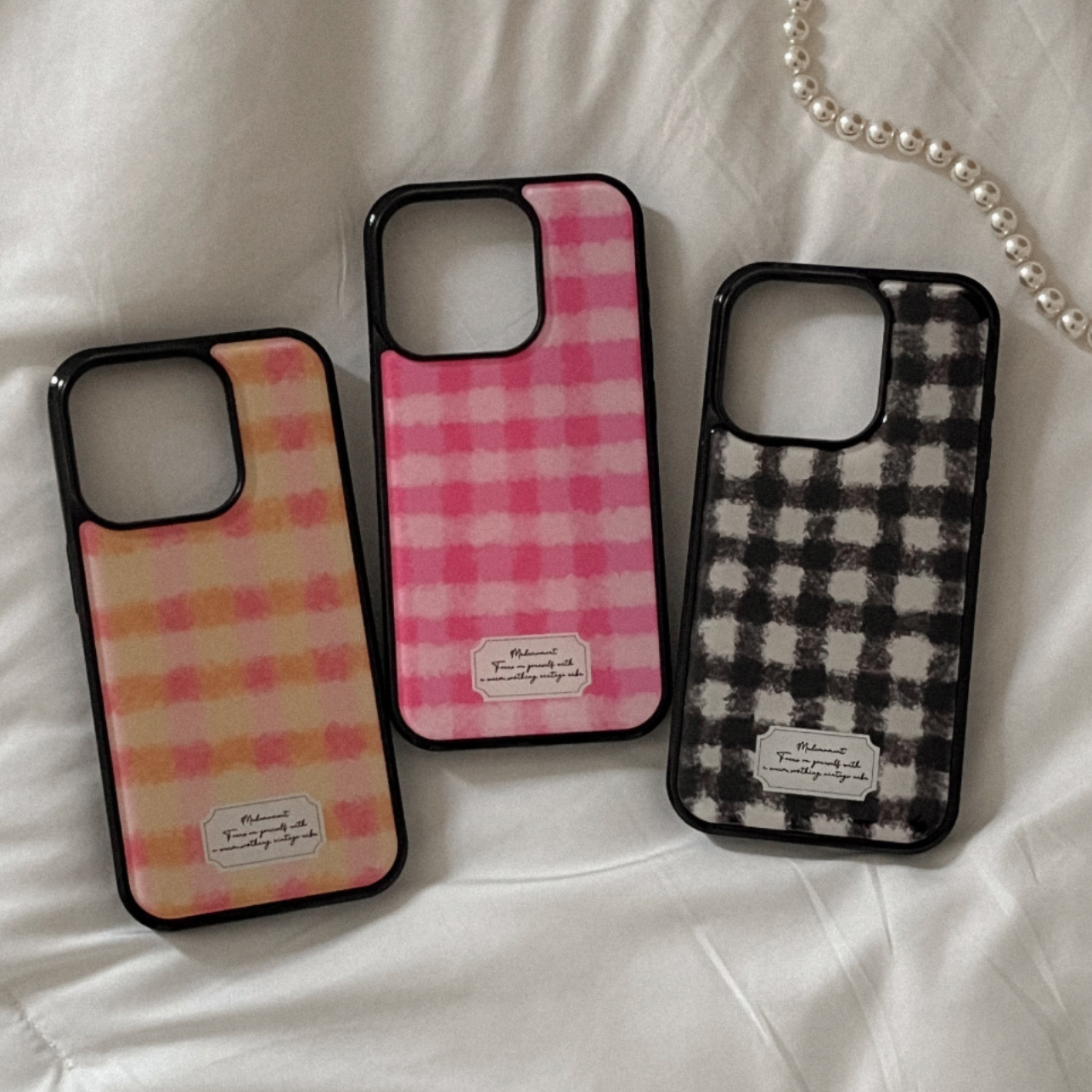 |Mademoment| Warm Check Pattern Bumper Case