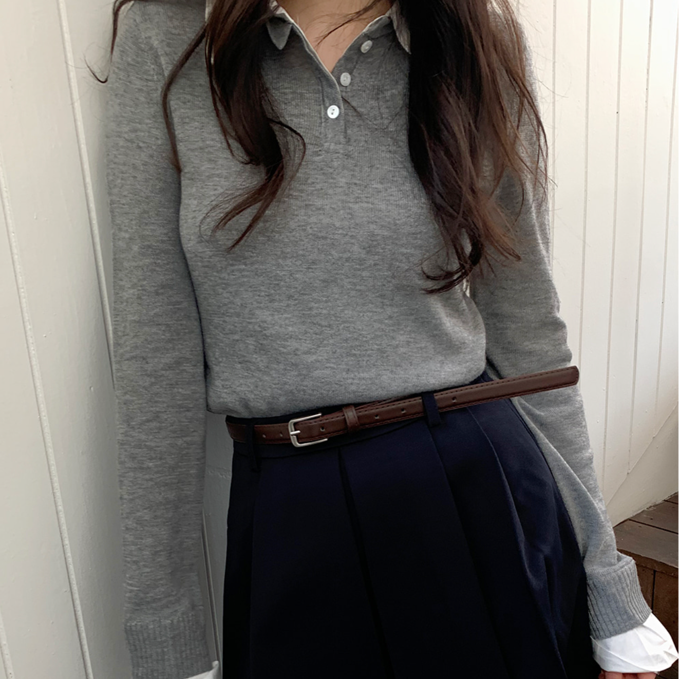 |SLOWAND| Basic Thin Fit Shirt Knitwear