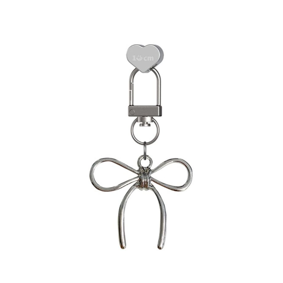 |168cm| Keychain Heart Charm (Silver Ribbon)