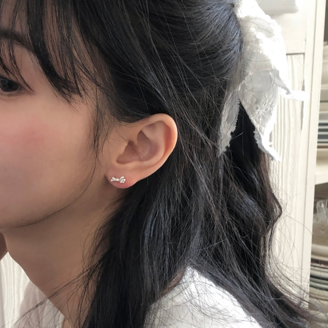 |DUNGEUREON| 925 silver Ribbon Earrings