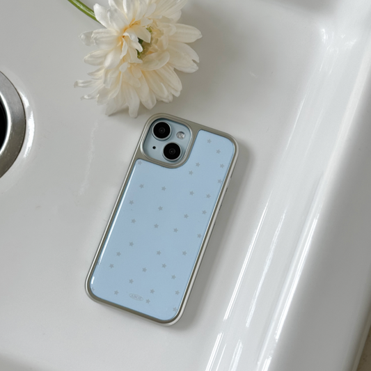 |ABOE| BLUE STAR Silver Epoxy Phone Case