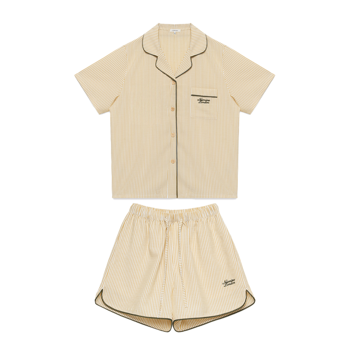 |NOIRNINE| UNISEX Stripe Pajama Set |YELLOW|