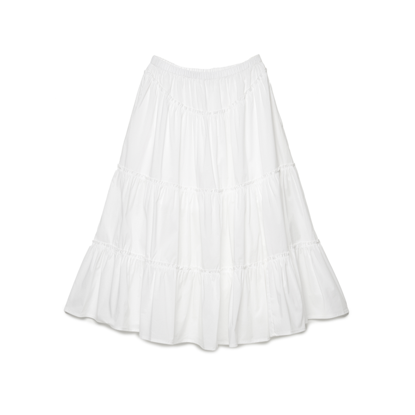 |NOIRNINE| Shirring Frill Skirt |WHITE|