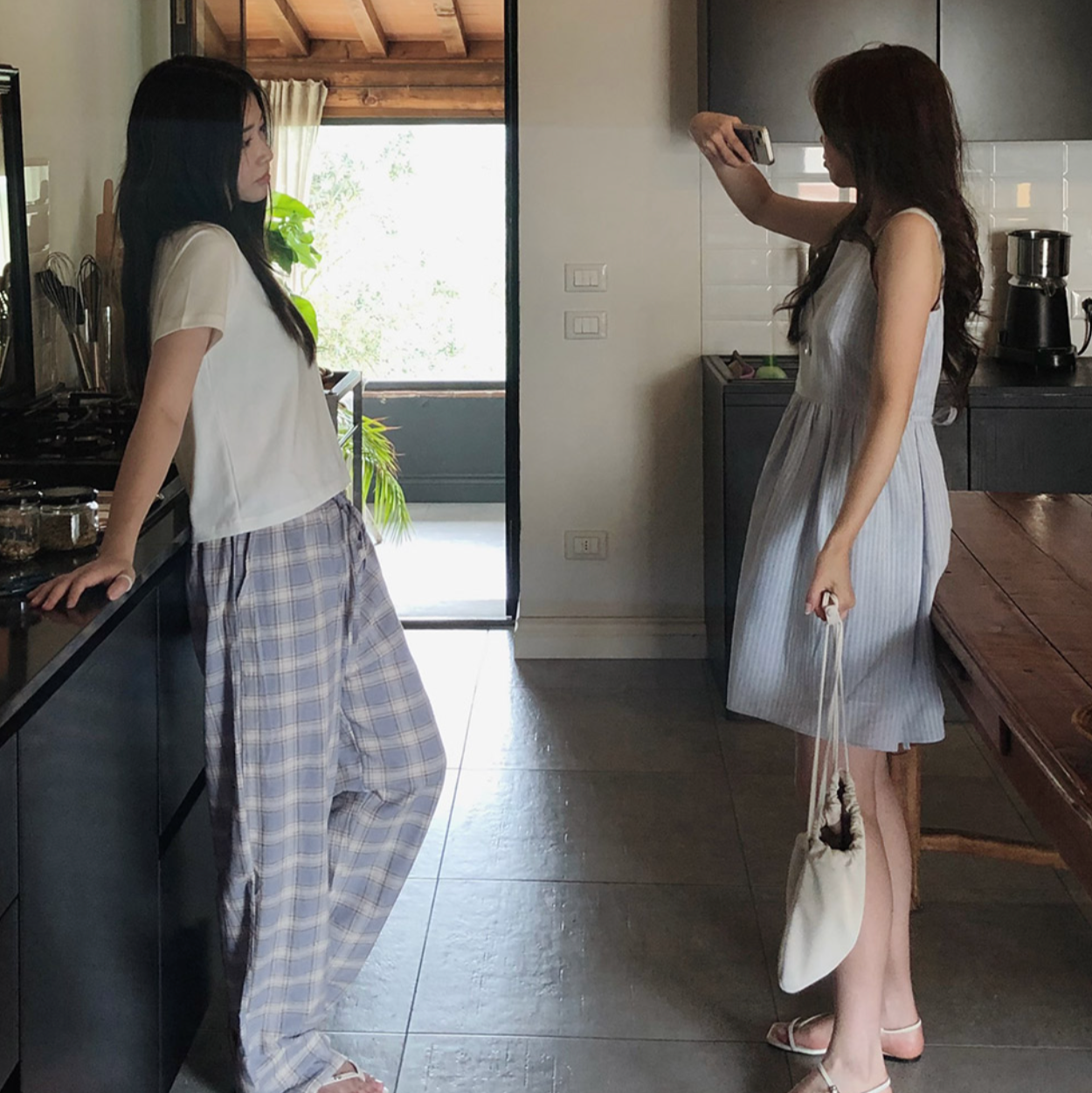 |SLOWAND| ONLY SLOW Friends Cozy Checkered Pajama Pants