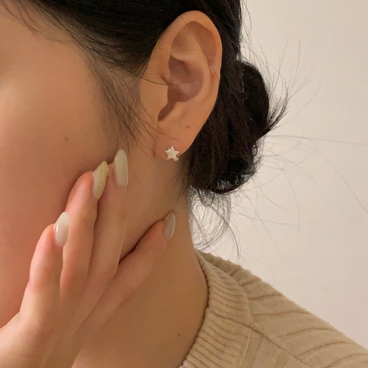 |urbantout| |silver 925| Matte Star Earrings