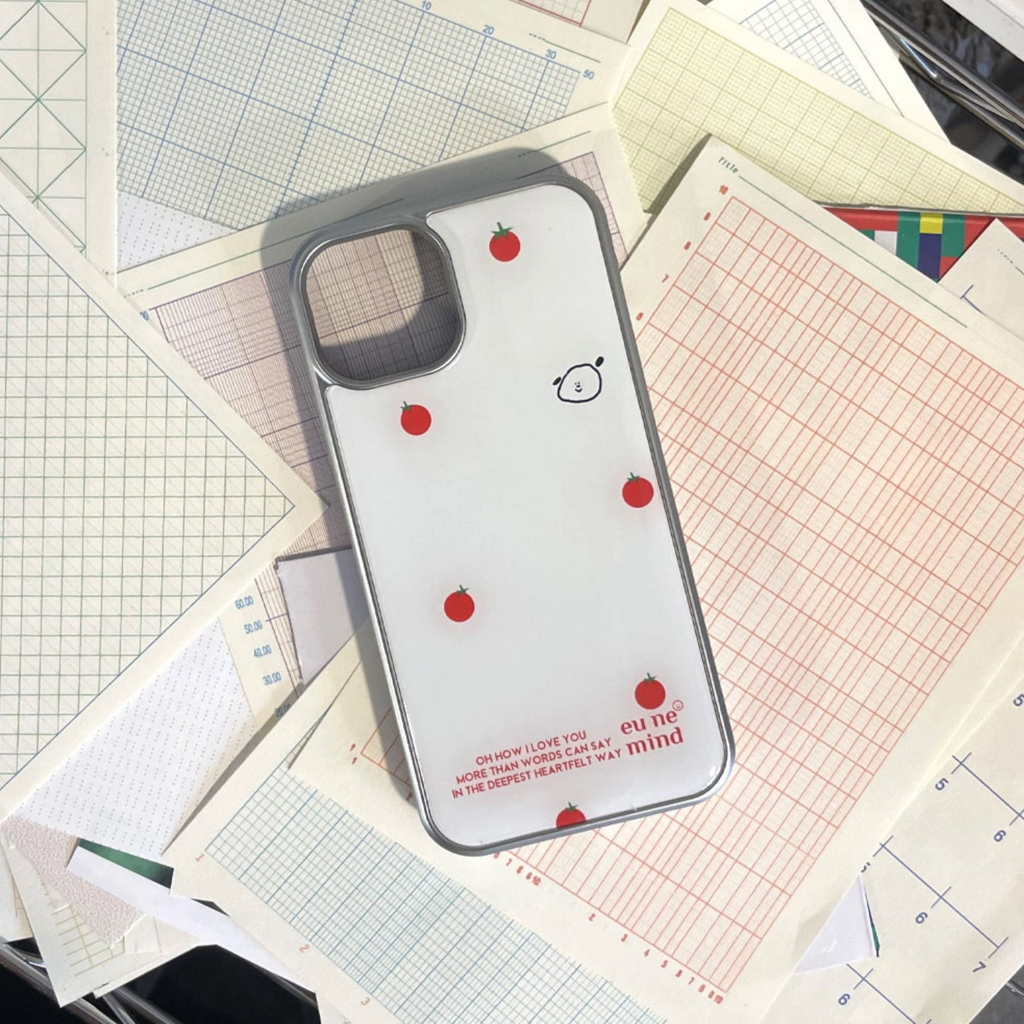 |eune mind| Silver Frame Bumper Case